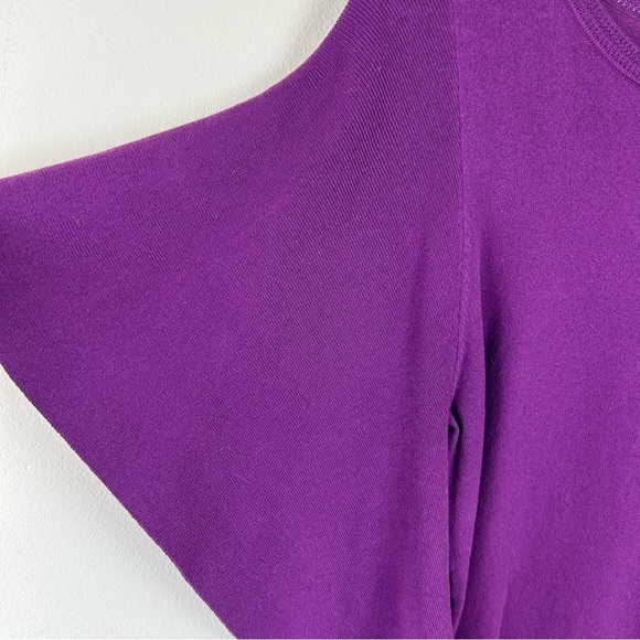 Cabi Women's Peek Pullover French Violet Purple flounce sleeve blouse size: M - Picture 6 of 12